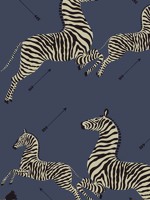 Zebras Removable Denim Wallpaper WTG-245572 by Scalamandre Wallpaper for sale at Wallpapers To Go
