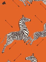 Zebras Wallpaper Orange Wallpaper WTG-245614 by Scalamandre Wallpaper for sale at Wallpapers To Go
