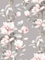 Magnolia Trail Metallic Silver Pink Peel and Stick Wallpaper WTG-249792 by NextWall Wallpaper for sale at Wallpapers To Go