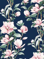 Magnolia Trail Navy and Blush Peel and Stick Wallpaper WTG-249793 by NextWall Wallpaper for sale at Wallpapers To Go