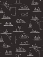 Chalkboard Menu Black Wallpaper WTG-250247 by Galerie Wallpaper for sale at Wallpapers To Go