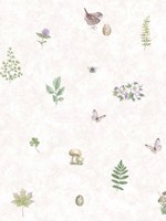 Meadow Spot Beige Green Lilac Wallpaper WTG-250281 by Galerie Wallpaper for sale at Wallpapers To Go