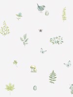 Meadow Spot Green White Wallpaper WTG-250282 by Galerie Wallpaper for sale at Wallpapers To Go