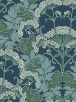 Yarrow Nouveau Blue and Green Wallpaper WTG-253957 by York Wallpaper for sale at Wallpapers To Go