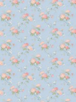 Mini Hydrangea Trail Blue Pink Green Wallpaper WTG-259729 by Patton Norwall Wallpaper for sale at Wallpapers To Go