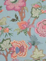 Indienne Jacobean Raspberry and Teal Fabric WTG-260409 by Thibaut Fabrics for sale at Wallpapers To Go