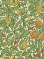 Vines Of Pomona Ochre Olive Green Cream Wallpaper WTG-260886 by Cole and Son Wallpaper for sale at Wallpapers To Go