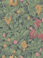 Vines Of Pomona Crimson Olive Charcoal Wallpaper WTG-260887 by Cole and Son Wallpaper for sale at Wallpapers To Go