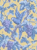 Woodvale Orchard Hyacinth Lilac China Blue Ochre Wallpaper WTG-260896 by Cole and Son Wallpaper for sale at Wallpapers To Go
