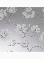 Pierre Platinum Silver Floral Wallpaper WTG-262566 by Graham and Brown Wallpaper for sale at Wallpapers To Go