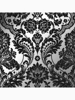 Gothic Damask Flock Black and Silver Wallpaper WTG-262572 by Graham and Brown Wallpaper for sale at Wallpapers To Go