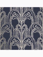 Art Deco Midnight Navy Blue Pale Gold Geometric Wallpaper WTG-262661 by Graham and Brown Wallpaper for sale at Wallpapers To Go