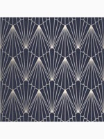 Rene Nightfall Navy Blue and Silver Geometric Wallpaper WTG-262665 by Graham and Brown Wallpaper for sale at Wallpapers To Go