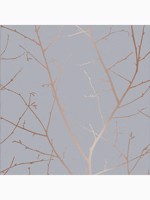Boreas Soft Grey and Rose Gold Trees Trail Wallpaper WTG-262702 by Graham and Brown Wallpaper for sale at Wallpapers To Go