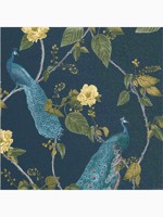 Resplendence Navy Blue Floral Animals Wallpaper WTG-262729 by Graham and Brown Wallpaper for sale at Wallpapers To Go