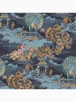 Edo Toile Navy Blue Trees Abstract Wallpaper WTG-262734 by Graham and Brown Wallpaper for sale at Wallpapers To Go
