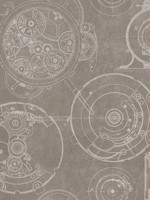 Horlogerie Taupe Black and White Brown Sepia Wallpaper WTG-264520 by Mind the Gap Wallpaper for sale at Wallpapers To Go