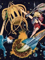 Sci Fi Pulp Blue Yellow Red Wallpaper WTG-264542 by Mind the Gap Wallpaper for sale at Wallpapers To Go