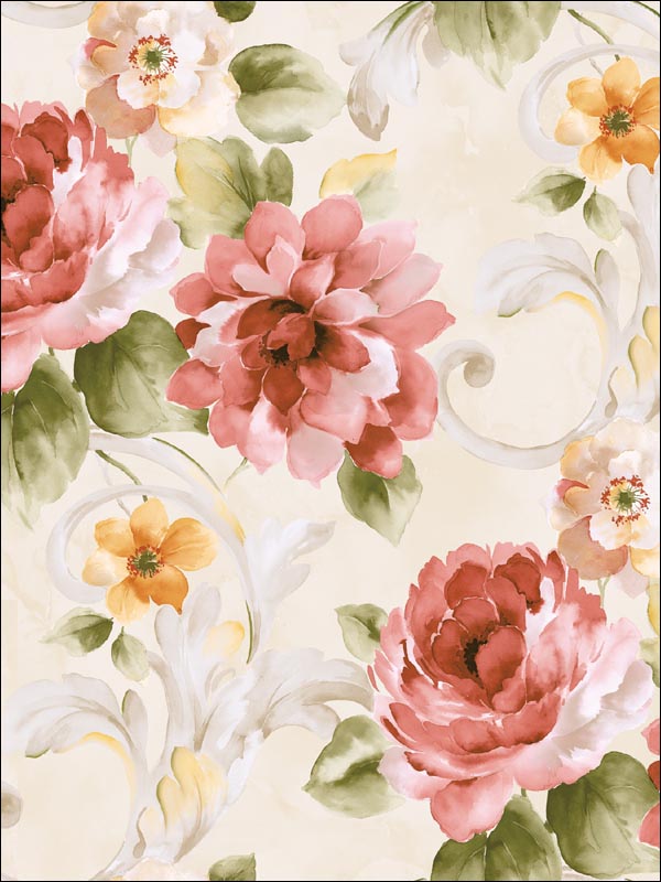 Floral Wallpaper FF50301 by Seabrook Wallpaper for sale at Wallpapers To Go