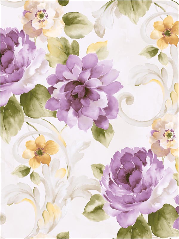 Floral Wallpaper FF50309 by Seabrook Wallpaper for sale at Wallpapers To Go