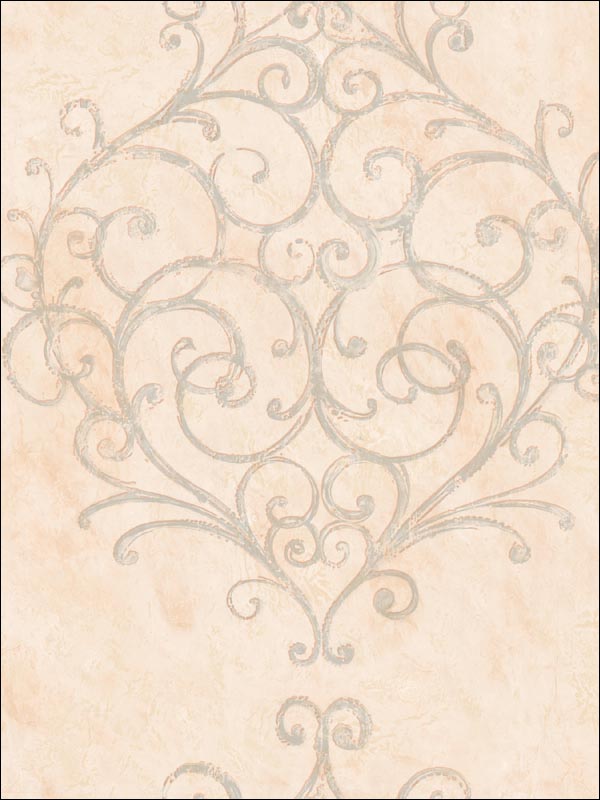 Scroll Design Medallion Wallpaper LE20701 by Seabrook Wallpaper for sale at Wallpapers To Go