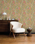 Fruits of Paradise Wallpaper in Ochre color - pattern number 100023EH - by Seabrook in the Heritage Tales collection