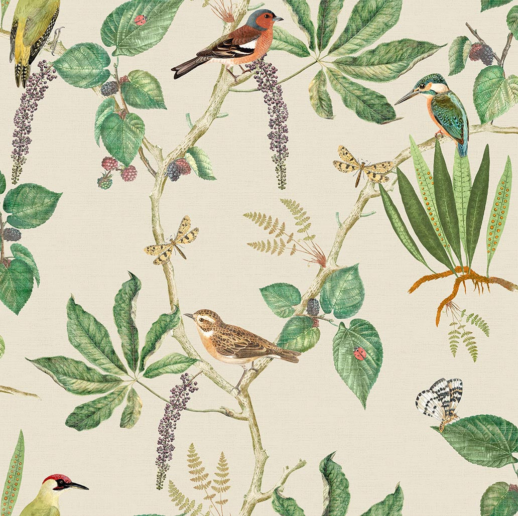 Hill Top Garden Wallpaper in Cotton/Green color - pattern number 100028EH - by Seabrook in the Heritage Tales collection