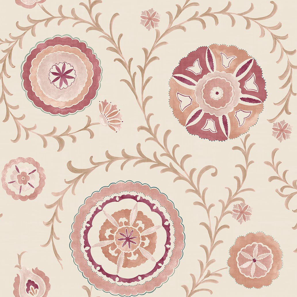 Nahlia Trail Wallpaper in Warm Spice color - pattern number 100035EH - by Seabrook in the Heritage Tales collection