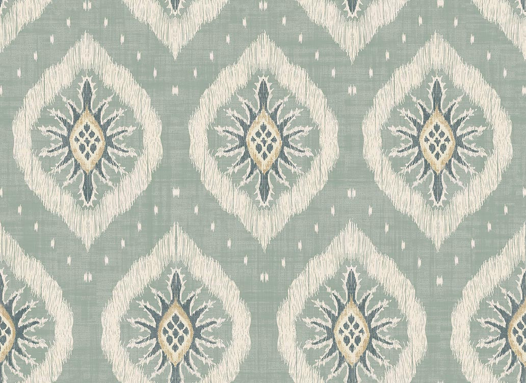 Odina Ikat Wallpaper in Seafoam color - pattern number 100037EH - by Seabrook in the Heritage Tales collection