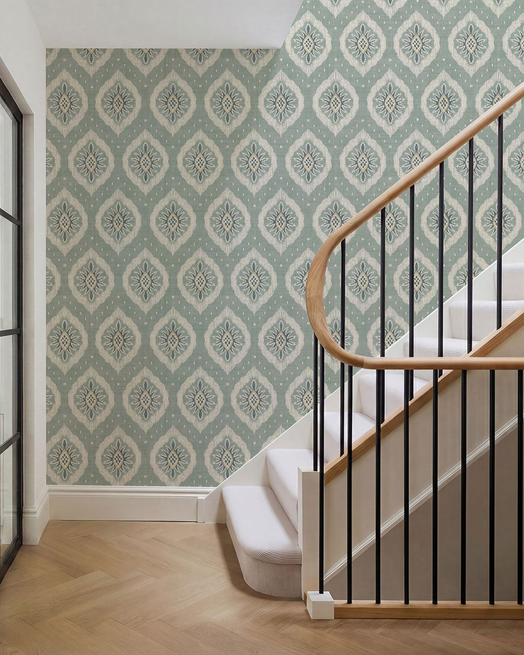 Odina Ikat Wallpaper in Seafoam color - pattern number 100037EH - by Seabrook in the Heritage Tales collection