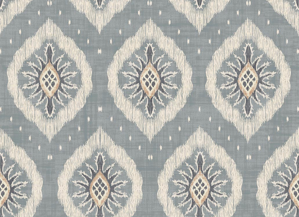 Odina Ikat Wallpaper in Soft Blue color - pattern number 100038EH - by Seabrook in the Heritage Tales collection