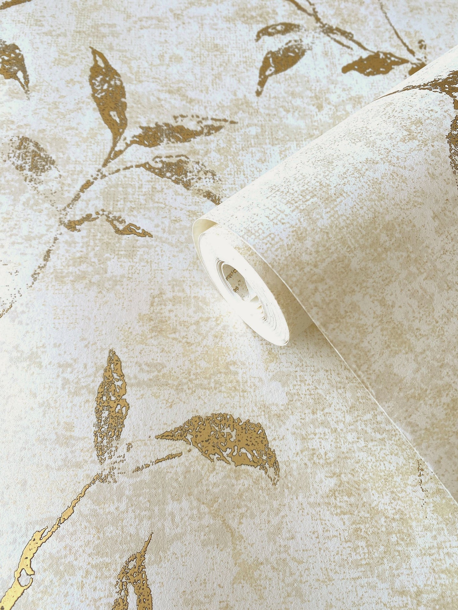 Leaf Impression wallpaper in gold color - pattern number 11502 - by Galerie in the Elegance collection