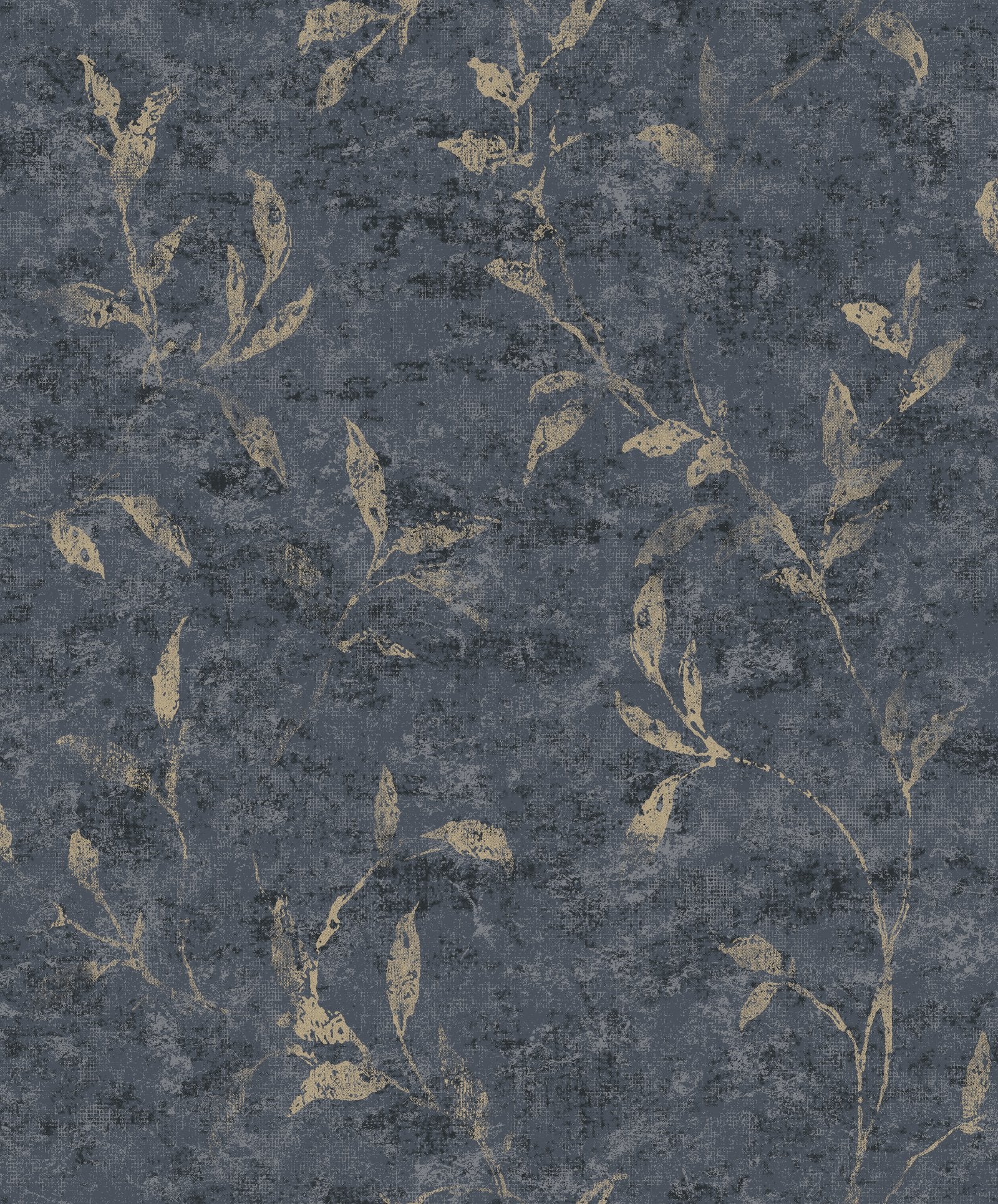 Leaf Impression wallpaper in blue color - pattern number 11505 - by Galerie in the Elegance collection