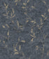 Leaf Impression wallpaper in blue color - pattern number 11505 - by Galerie in the Elegance collection