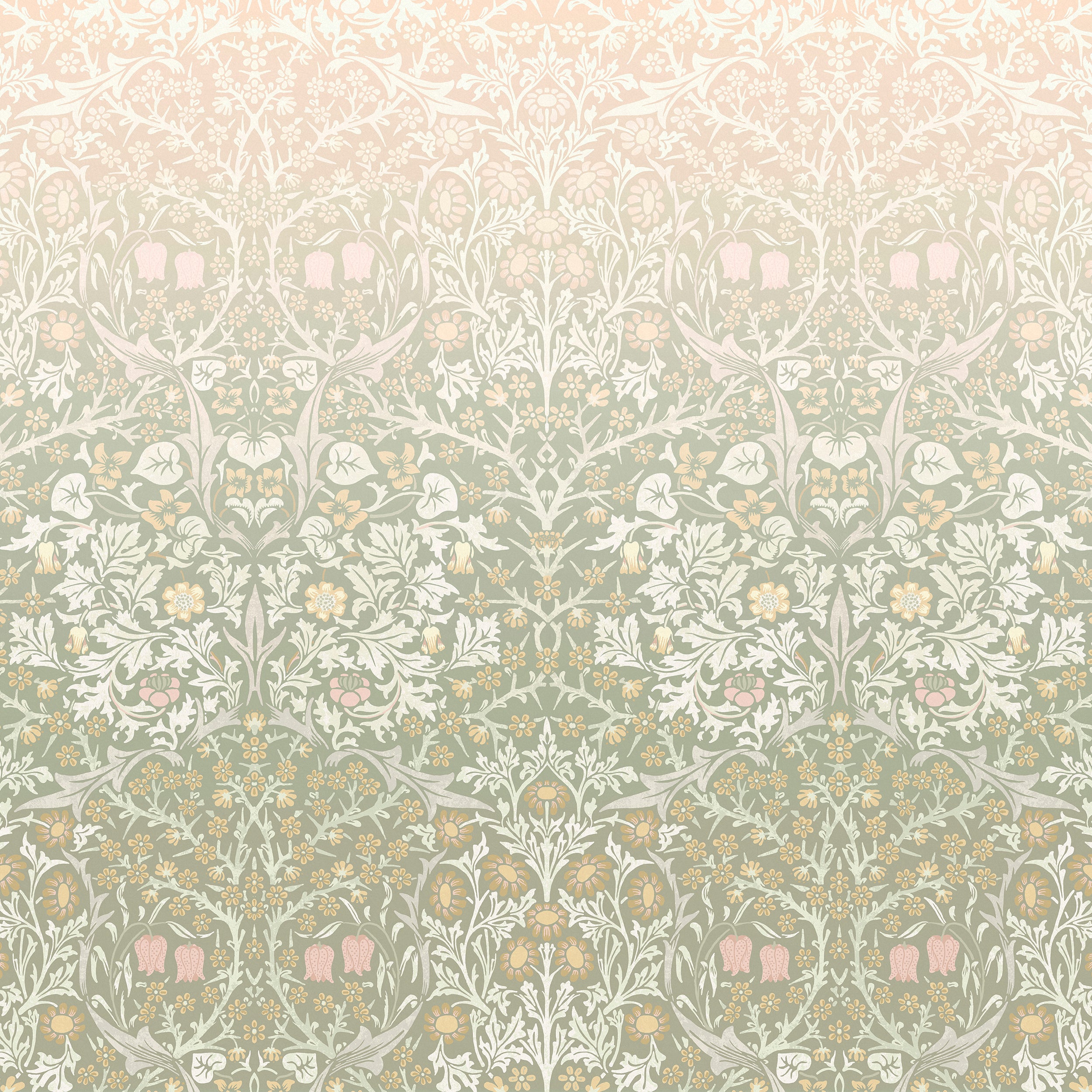 Blackthorn Fixed Size 6 Panel mural in multi color - pattern number 125355FXST - by Graham and Brown in the William Morris at Home Murals collection