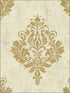 Graftan wallpaper in gold and eggshell color - pattern number CB75505 - by Carl Robinson in the Carl Robinson 7 Monte Carlo collection