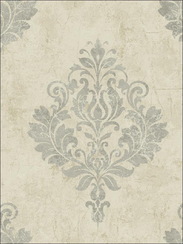 Graftan wallpaper in aluminum and alabaster color - pattern number CB75507 - by Carl Robinson in the Carl Robinson 7 Monte Carlo collection