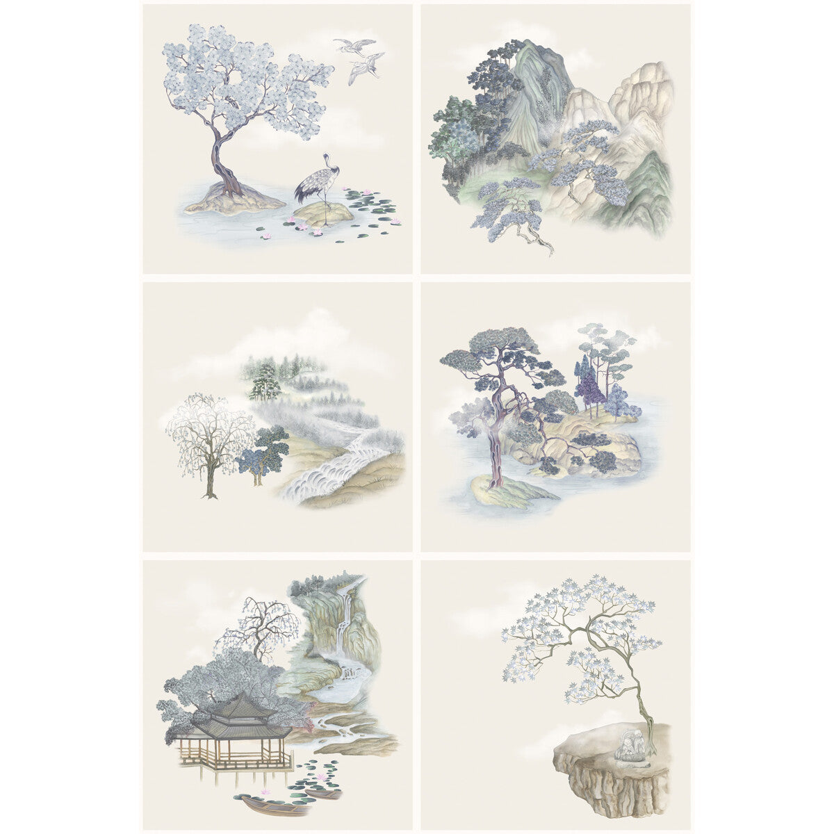 Tile Toile Wallpaper in blue color - pattern number 126/10036.CS.0 - by Cole and Son in the Shinrin Yoku collection