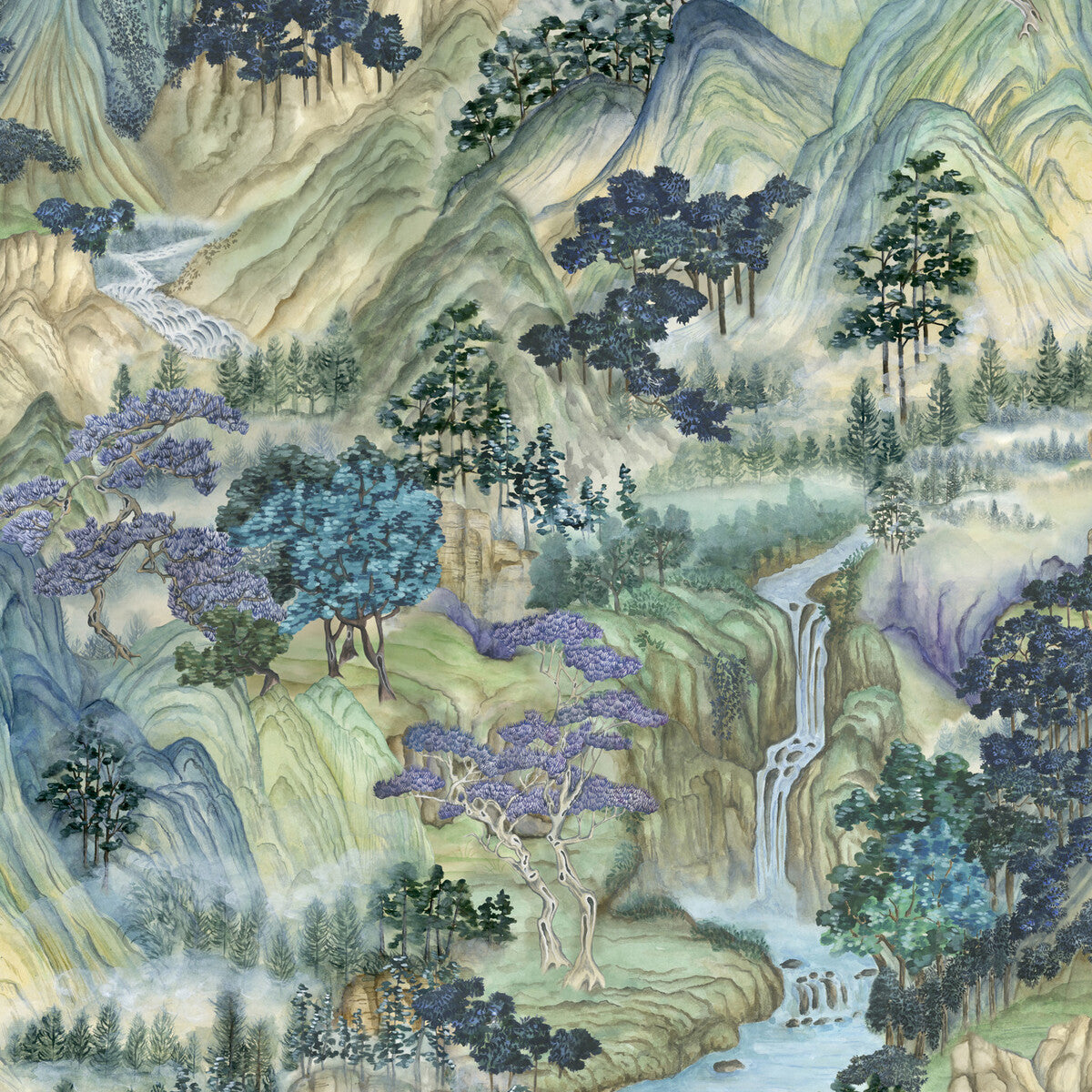 Mountainscape Wallpaper in nocturnal color - pattern number 126/11040.CS.0 - by Cole and Son in the Shinrin Yoku collection