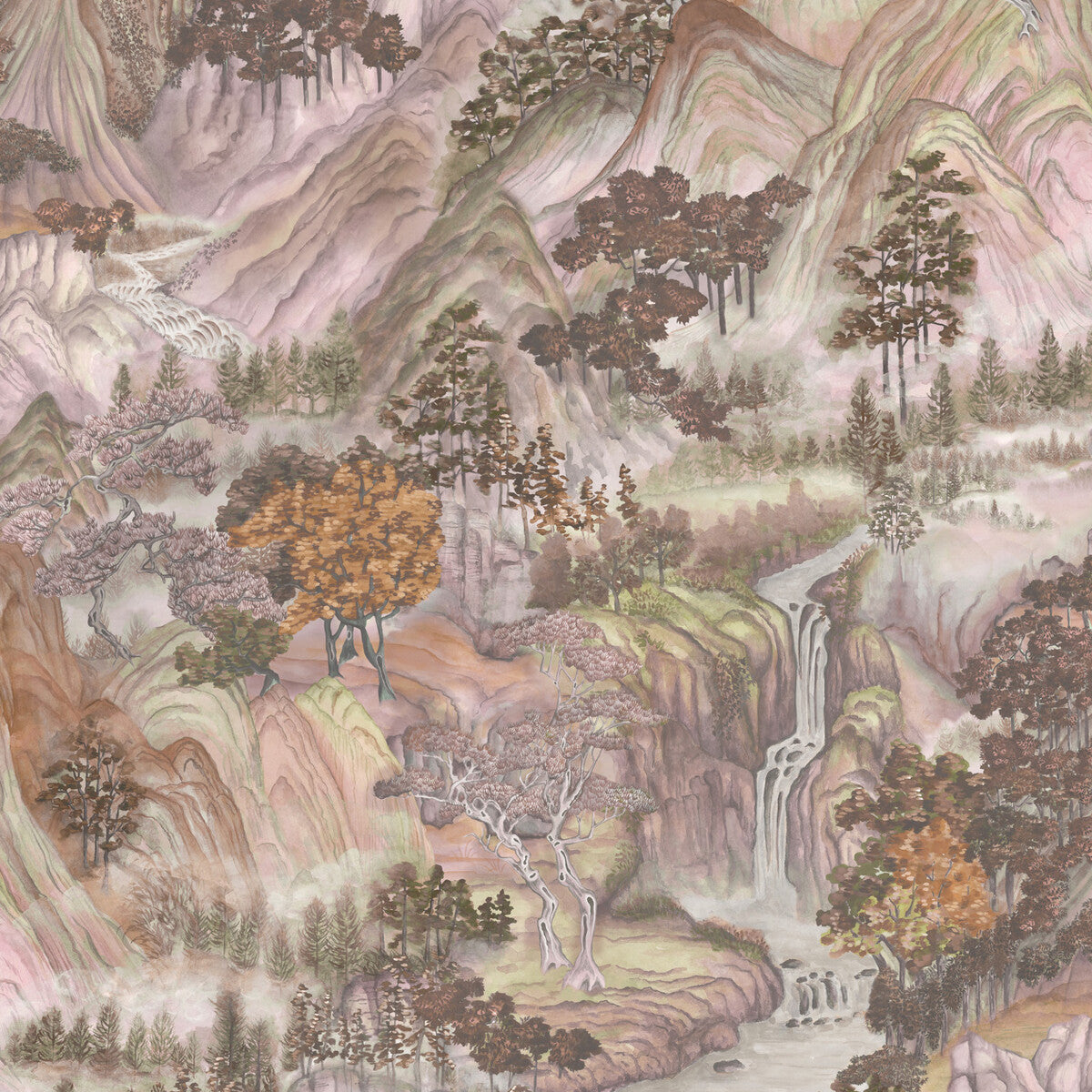 Mountainscape Wallpaper in autumnal color - pattern number 126/11042.CS.0 - by Cole and Son in the Shinrin Yoku collection