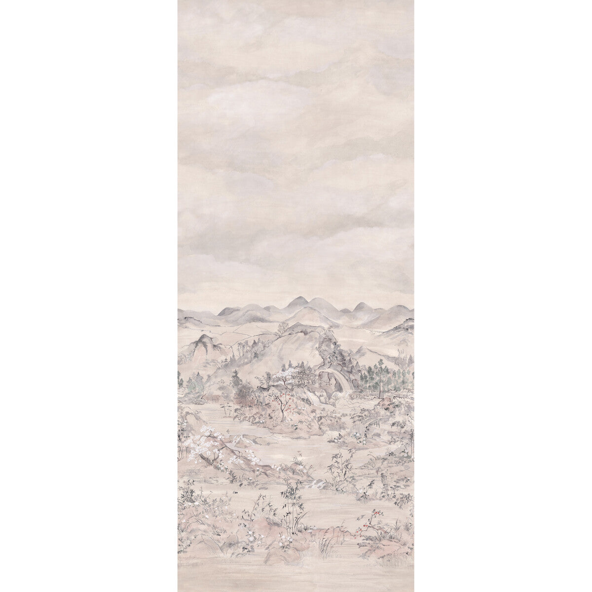 Japanese Chinoiserie Mural in opal color - pattern number 126/5012.CS.0 - by Cole and Son in the Shinrin Yoku collection