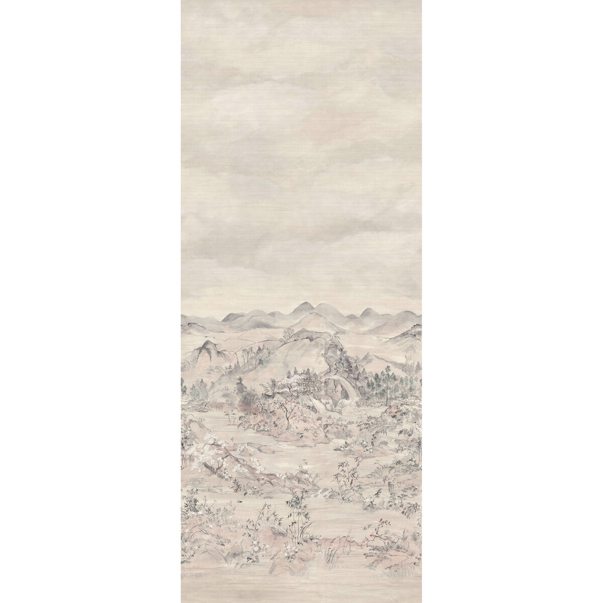 Japanese Chinoiserie Sisal Mural in pearl color - pattern number 126/5017.CS.0 - by Cole and Son in the Shinrin Yoku collection