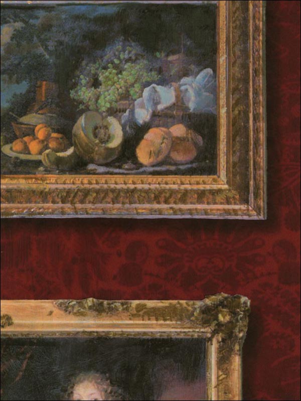 Gallery wallpaper in red color - pattern number AMW10031.9.0 - by Andrew Martin in the Museum collection