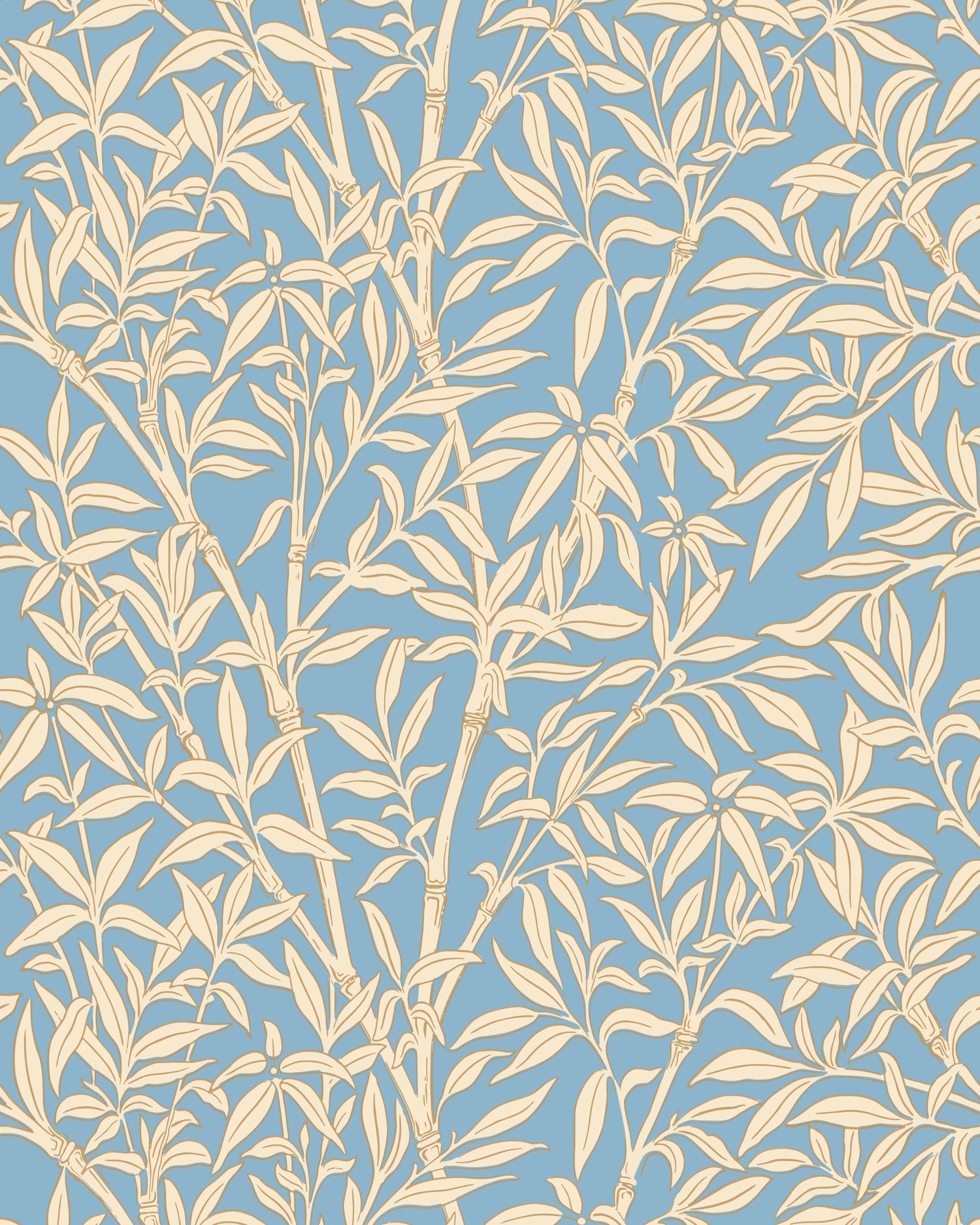 Bamboo Forest Wallpaper in yellow/blue color - pattern number 127/1002.CS.0 - by Cole and Son in the Classics Vol I collection