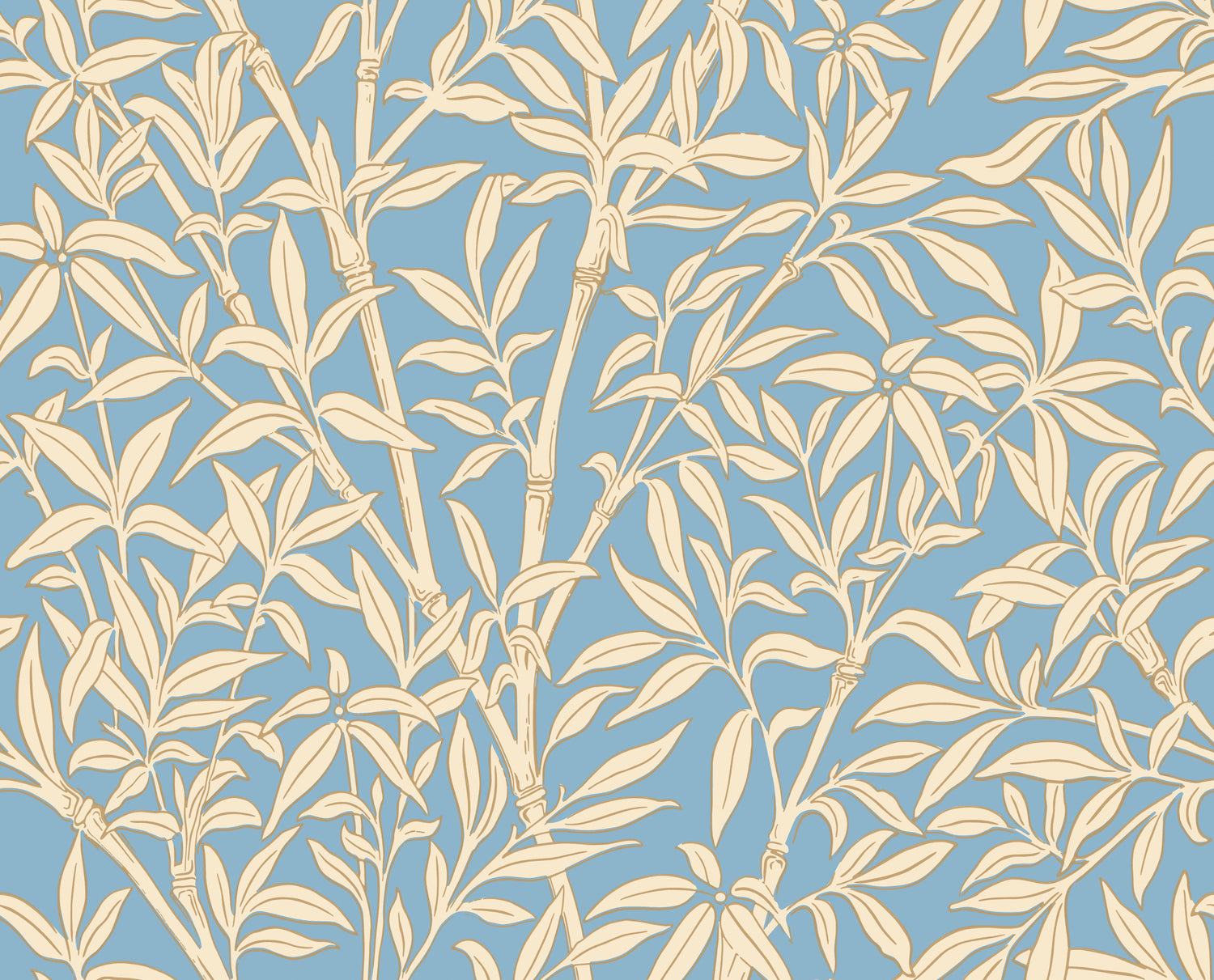 Bamboo Forest Wallpaper in yellow/blue color - pattern number 127/1002.CS.0 - by Cole and Son in the Classics Vol I collection