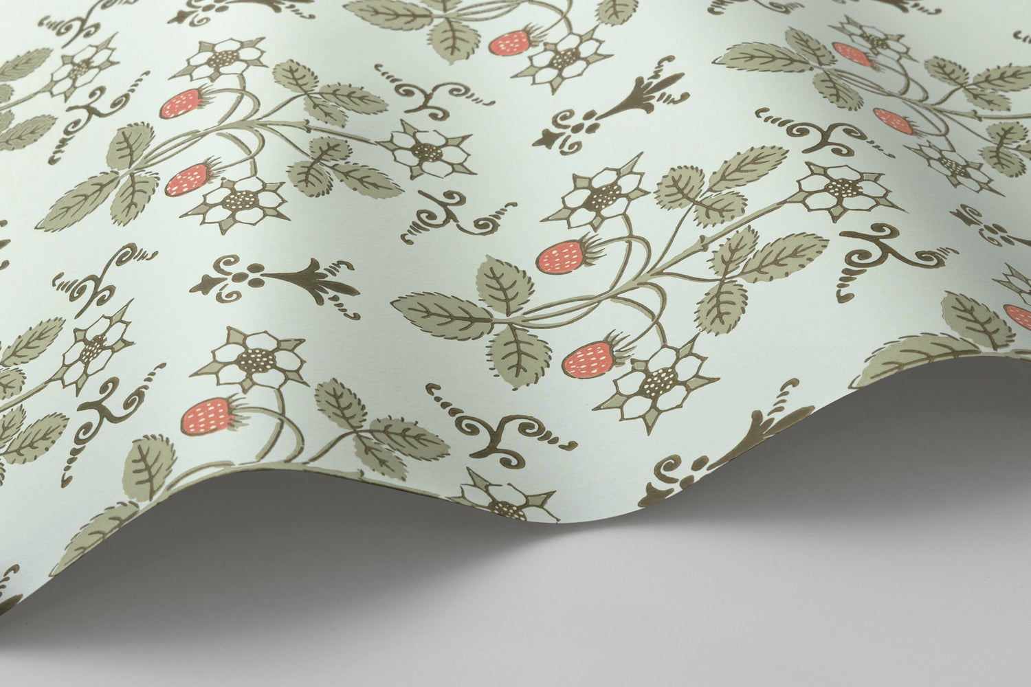 Strawberry Wallpaper in duck egg color - pattern number 127/2012.CS.0 - by Cole and Son in the Classics Vol I collection