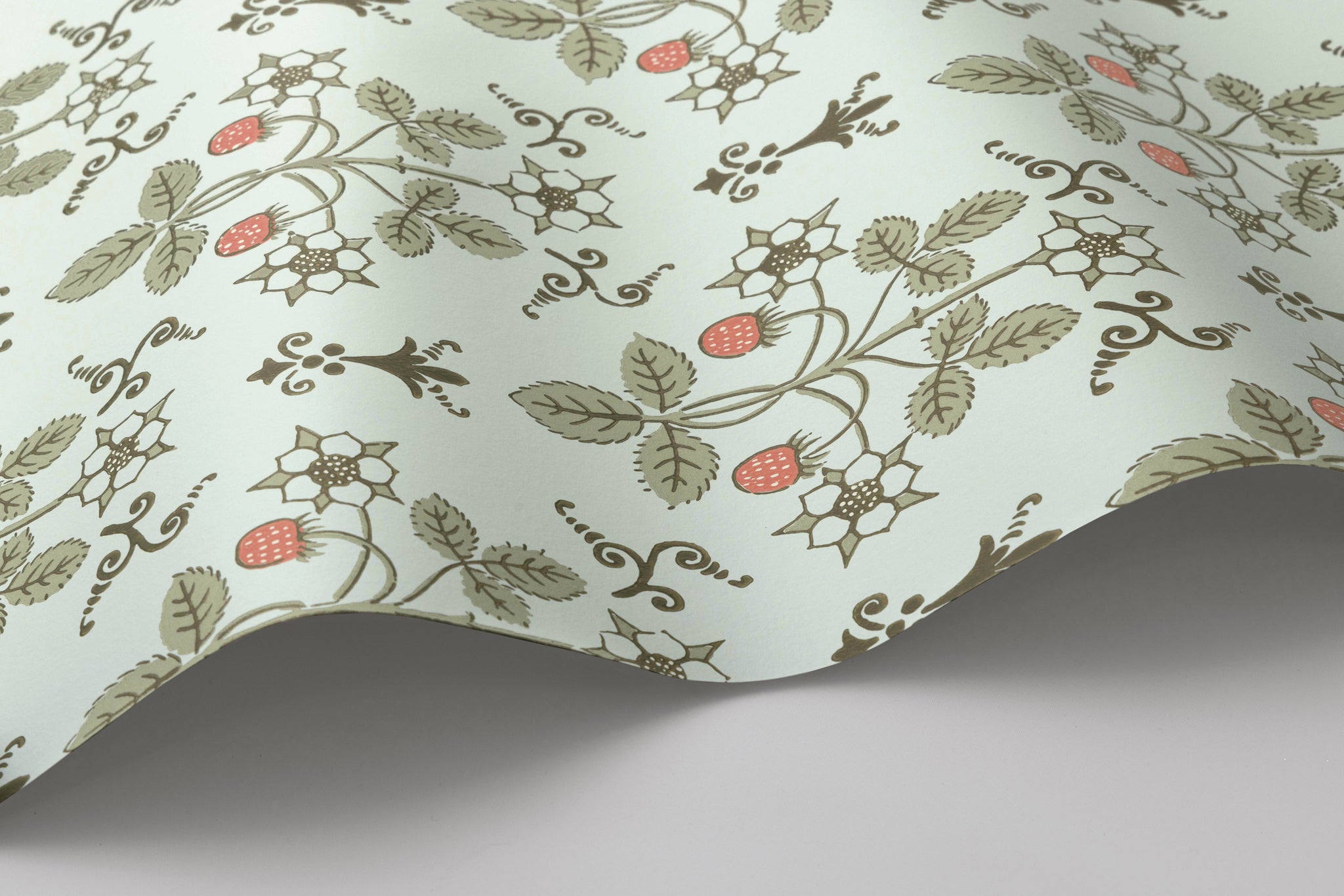 Strawberry Wallpaper in duck egg color - pattern number 127/2012.CS.0 - by Cole and Son in the Classics Vol I collection
