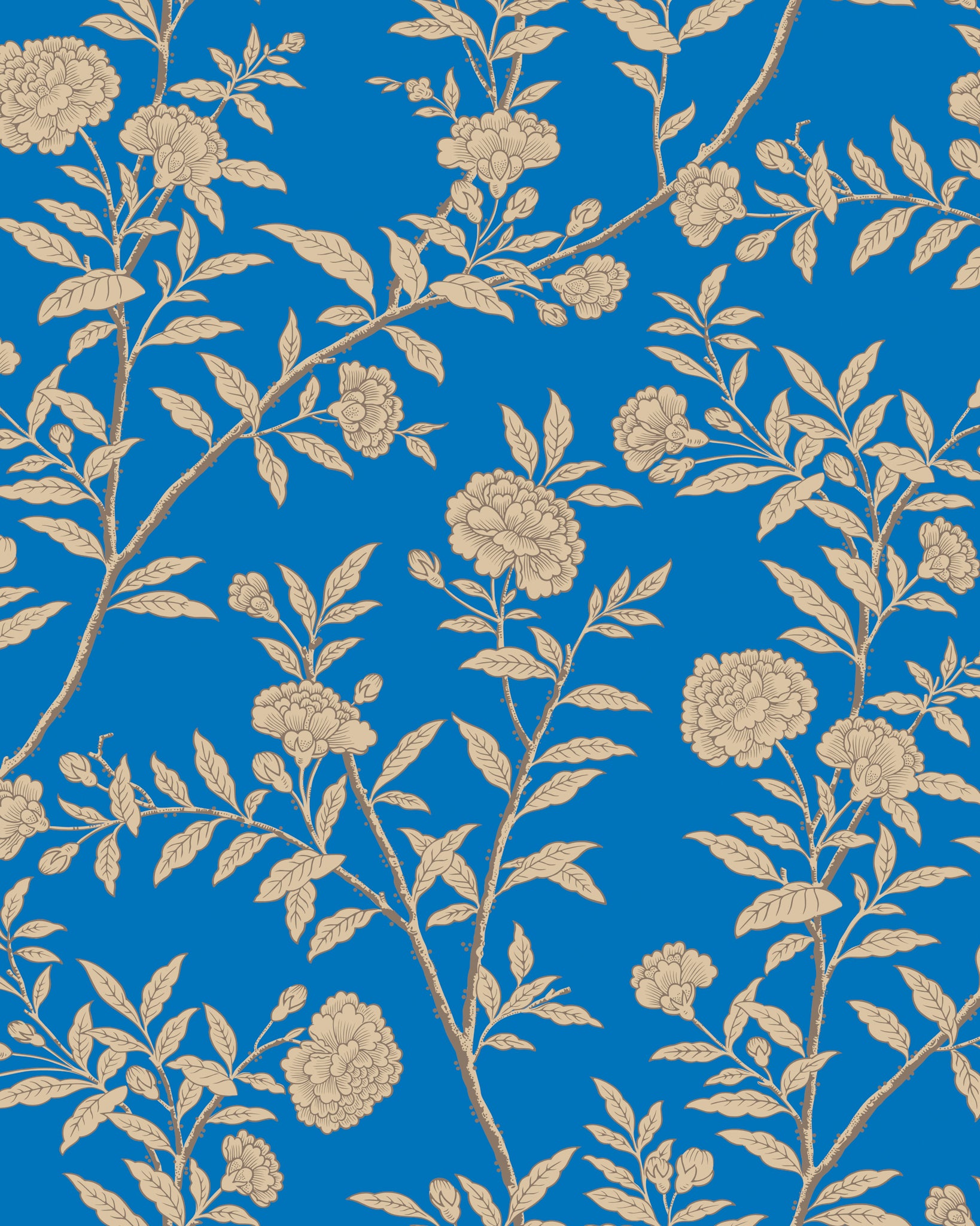 Roseberry Wallpaper in cobalt color - pattern number 127/3014.CS.0 - by Cole and Son in the Classics Vol I collection