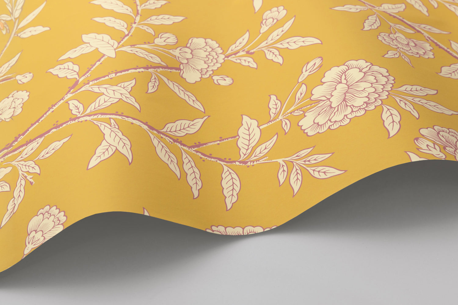 Roseberry Wallpaper in marigold color - pattern number 127/3015.CS.0 - by Cole and Son in the Classics Vol I collection