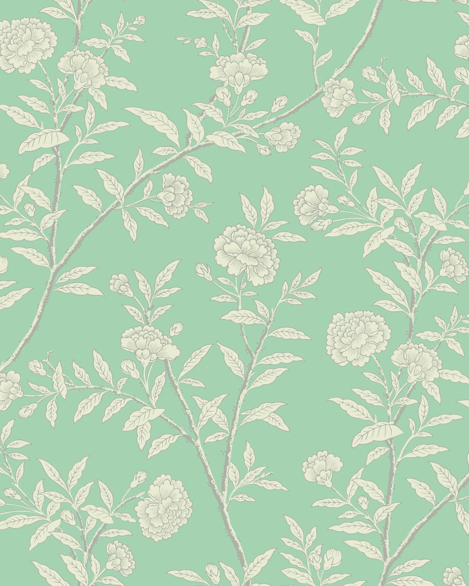 Roseberry Wallpaper in jade color - pattern number 127/3016.CS.0 - by Cole and Son in the Classics Vol I collection